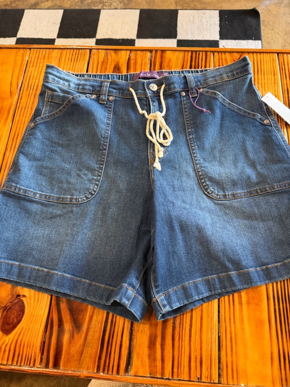 Gloria Vanderbilt Blue Denim Drawstring Shorts